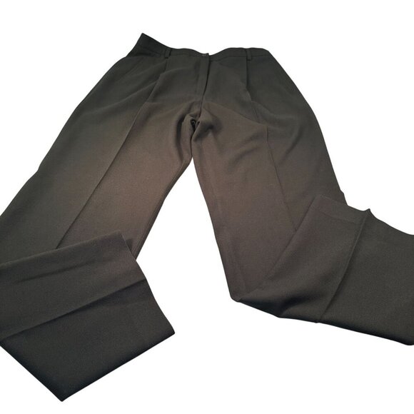 Mondi Pleated Wool Slacks Women Pants Bottoms High Rise Button Hunter Green - Picture 1 of 15